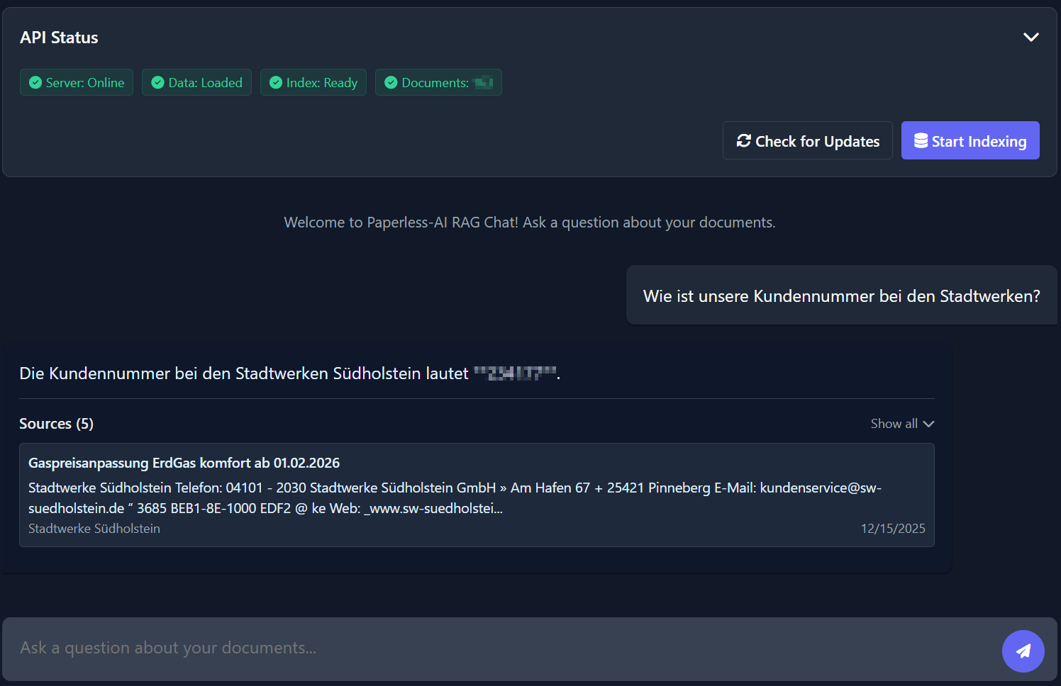 Paperless AI RAG Chat
